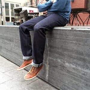 Gustin Dark Blue Straight Men Jeans